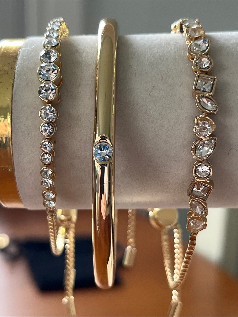 Gold Crystal Accent Bangle Bracelet - Women Jewelry  Baublebar